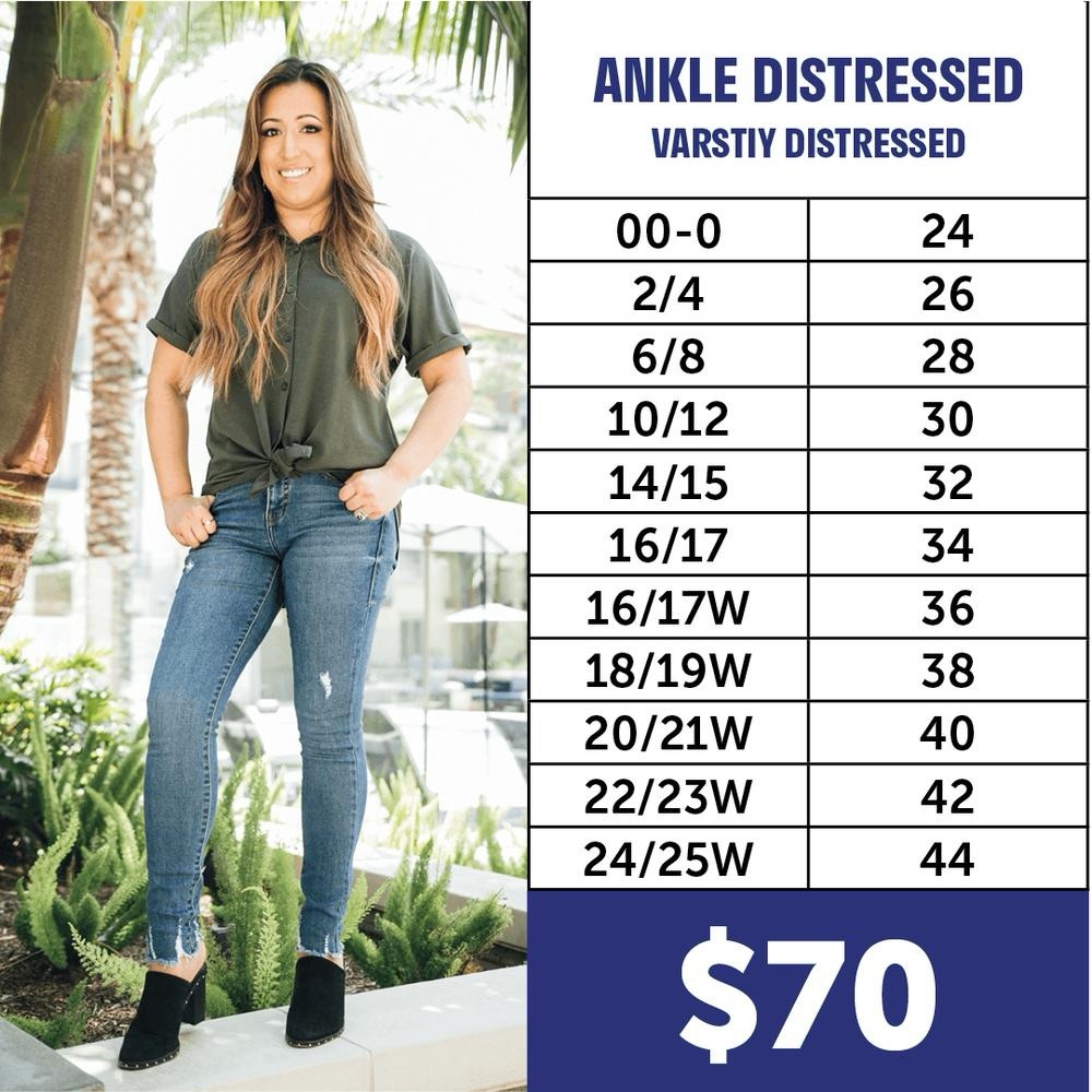 LuLaRoe High Rise Dark Wash Distressed Ankle Denim Jeans - Picture 4 of 4
